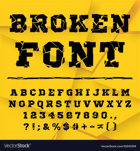 Broken Alphabet Full Set Royalty Free Vector Image