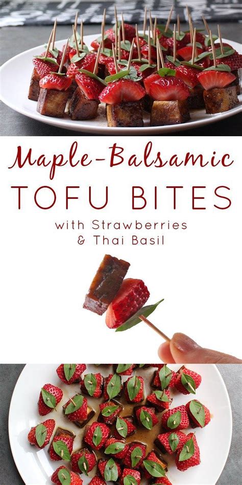 Tofu is low in fat and carbs, has no cholesterol, and is high in protein, calcium, magnesium and iron. Extra firm, pressed tofu marinated and baked in Maple-Balsamic Sauce served as tofu bites with ...