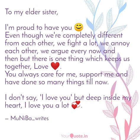 to my elder sister i m quotes and writings by muniba sultana yourquote