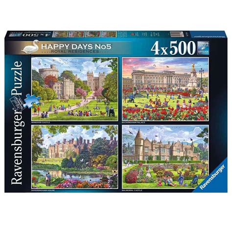 Ravensburger Happy Days No5 Royal Residences 4 X 500 Piece Jigsaw Puzzles