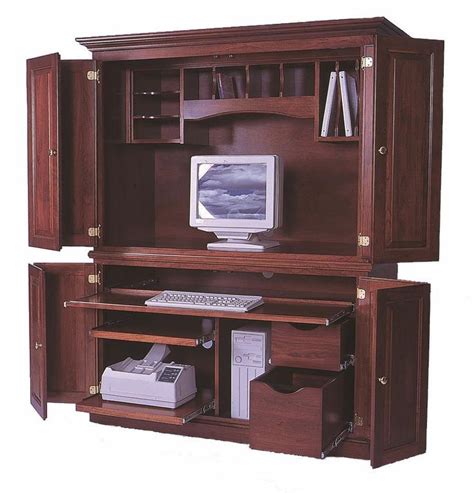 Armoires unfinished birch armoires computer armoire birch 74 1/2h x 34w. Amish Deluxe Computer Armoire Desk | Shaker style, Sitting ...