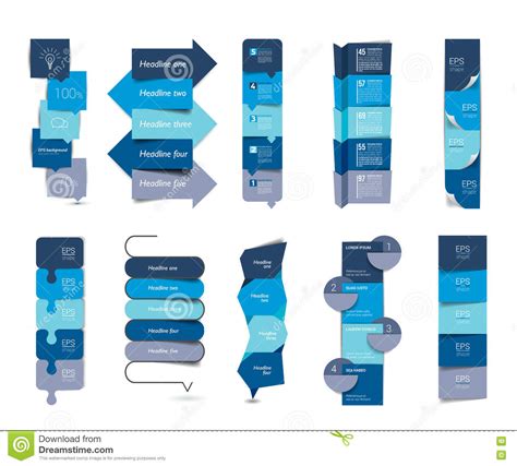 Grote Reeks Infographics Geleidelijke Verticale Lijsten Elementen