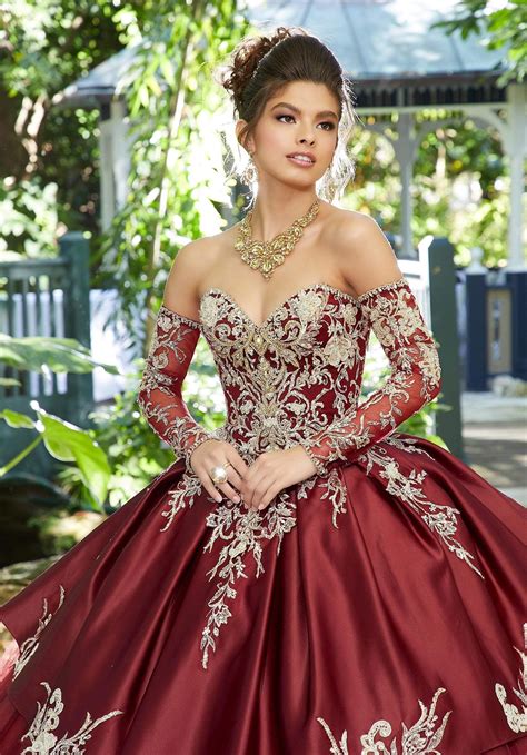 Vizcaya By Mori Lee 89248 Dimensional Metallic Embroidered Ballgown Mexican Quinceanera