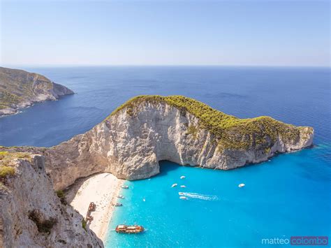Elevated View Of Famous Shipwreck Beach Zakynthos Greek Islands Greece Royalty Free Image
