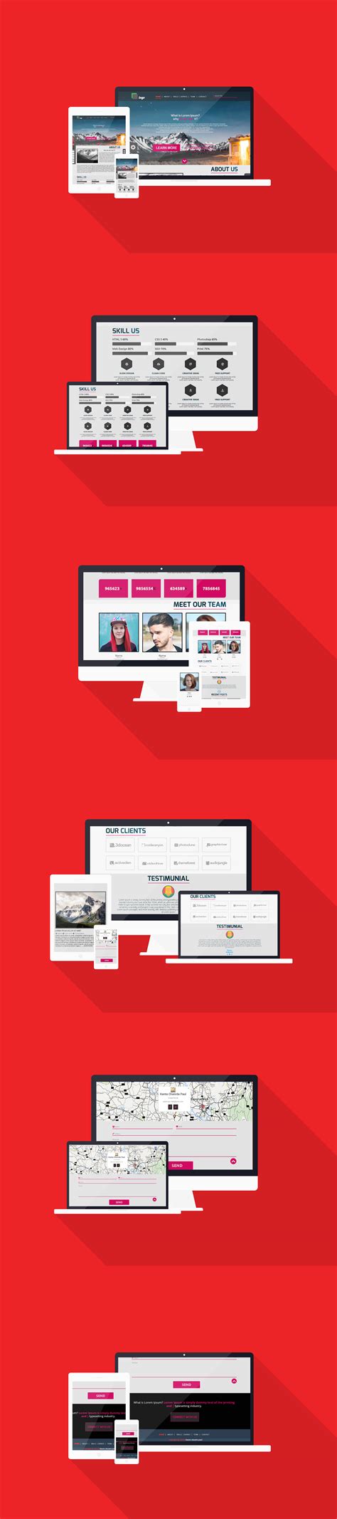 Bootstrap Psd High Hd Free Web Template On Behance
