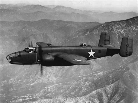 North American B 25 Mitchell During Test Flight World War Photos
