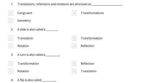 grade 8 - transformations worksheets