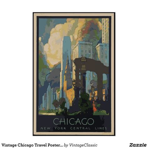 Vintage Chicago Travel Posters 24x36 In 2021 Vintage