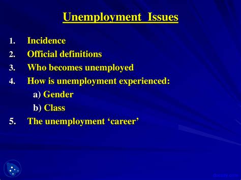 Unemployment Issues Work And Industry Lecture Slides Docsity