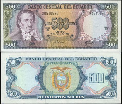 They are identical to those issued in the usa. Ecuador. 500 sucres. 1988 (Unc) Banknote Cat# P.124A (Sign 2) | Ecuador, Bank notes, Currency design
