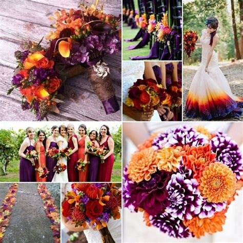 Colors Orange Wedding Flowers Fall Wedding Colors Purple Purple