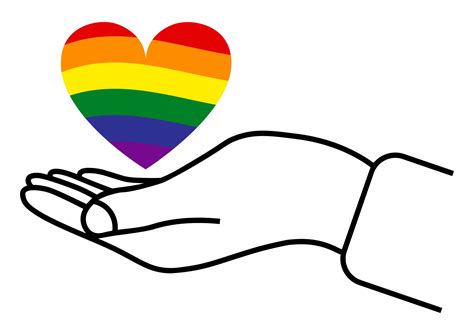 Hand With Rainbow Colored Heart Gay Pride Lgbt Concept Lesbian Gay Bisexual Transgender