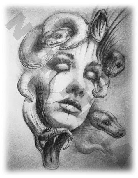 Realistic Pencil Drawing Medusa