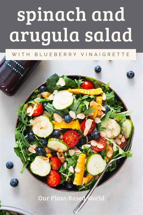 Spinach And Arugula Salad With Blueberries • Our Plant Based World