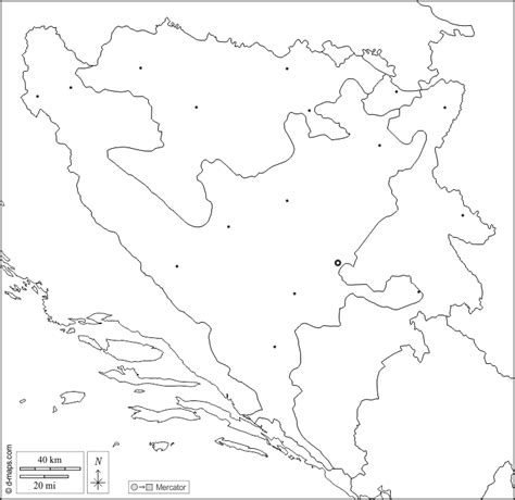 Bosnia And Herzegovina Free Map Free Blank Map Free Outline Map Free