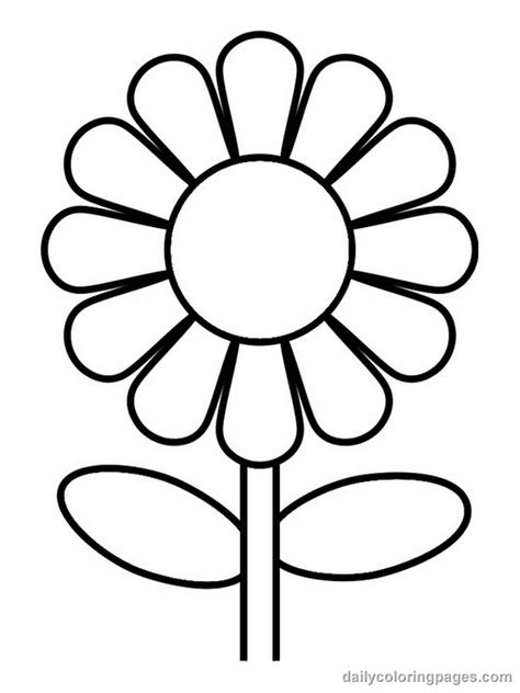 Coloring Pages Worksheets Simple Flower Coloring Pages For Kids