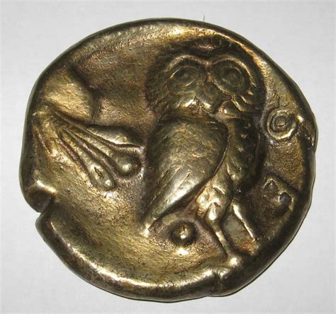 Vintage Greek Owl Coin Of Athens Peisistratus C 566 Bc Brass