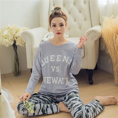 Women Pajama Set Thin Cartoon Autumn Girlfriend T Indoor Cloth Home Suit Sleepwear Long