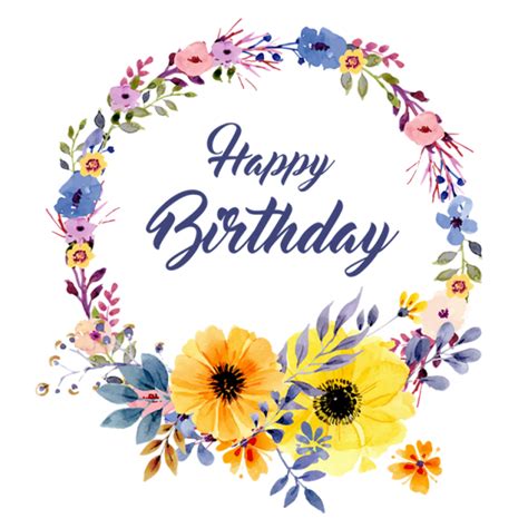 Download High Quality Happy Birthday Clipart Free Floral Transparent