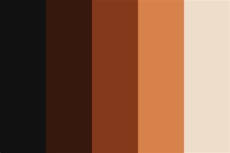 The page contains brown and similar colors including their accompanying hex and rgb codes. Black Brown Red Fawn White Color Palette | Brown color ...