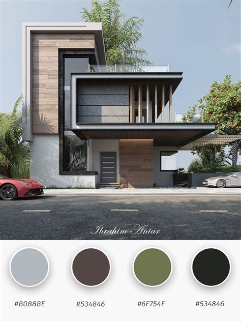 Exterior Color Palette For Modern Villa Modern House Facades Small