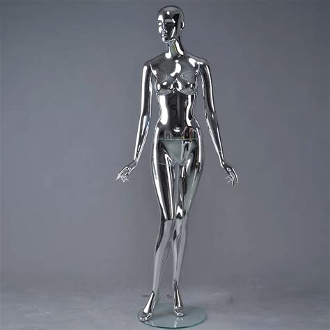 Abstract Silver Chrome Hot Sexy Nude Painting Full Female Mannequins