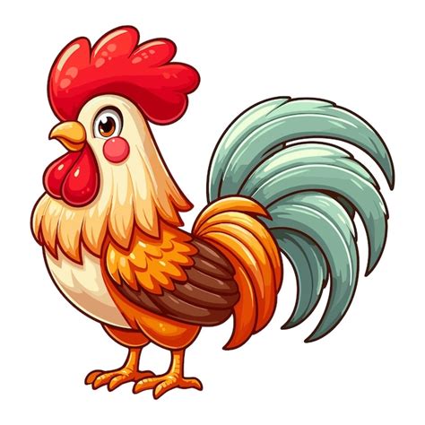Premium Vector Cartoon Rooster Vector Illustration On White Background