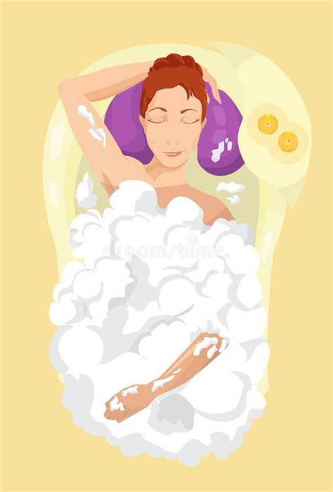 Woman Taking A Bubble Bath Stock Vector Illustration Of Bath 37688295