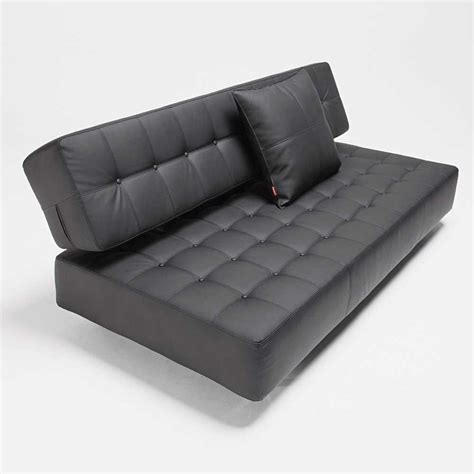 Laze Excess Sofa Bed In Black Textile Leather 1 