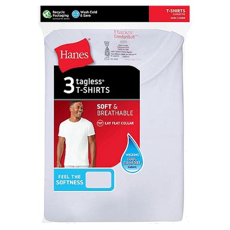 Hanes Comfortsoft Soft And Breathable White Tagless T Shirts
