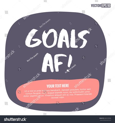 Goals Af Brush Lettering Vector Illustration Vector De Stock Libre De