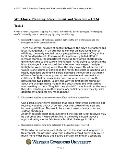 C234 Task 2 Final This Document Is For Workforce Planning And Is Task