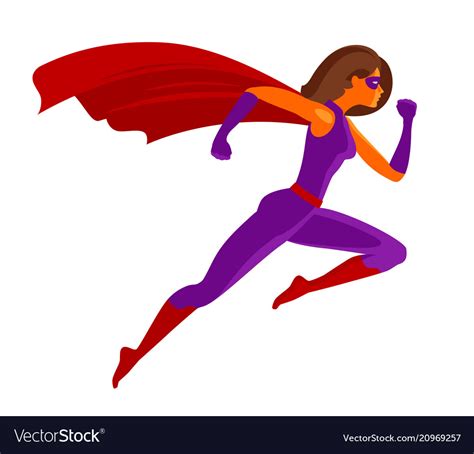 Girl Super Hero Or Superwoman Flying Cartoon Vector Image