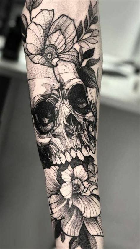 Haha Floral Skull Tattoos Skull Sleeve Tattoos Floral Tattoo Sleeve