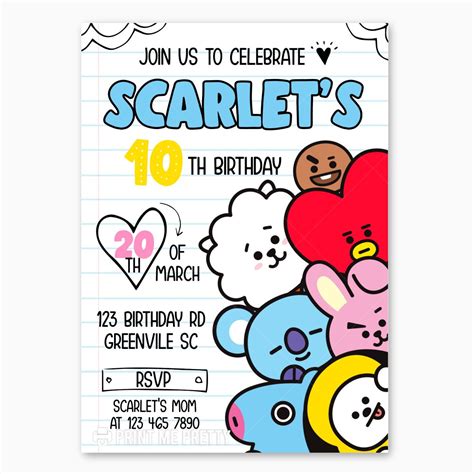 Bt21 Theme Birthday Video Invitation Bts Butter Bts Birthday Ph