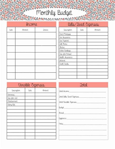 Household Budget Template Printable Unique 10 Bud Templates That Will
