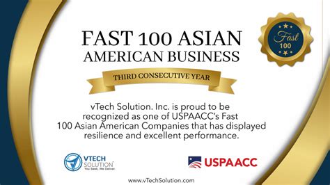 Recognized As One Of Uspaaccs Fast 100 Asian American Companies