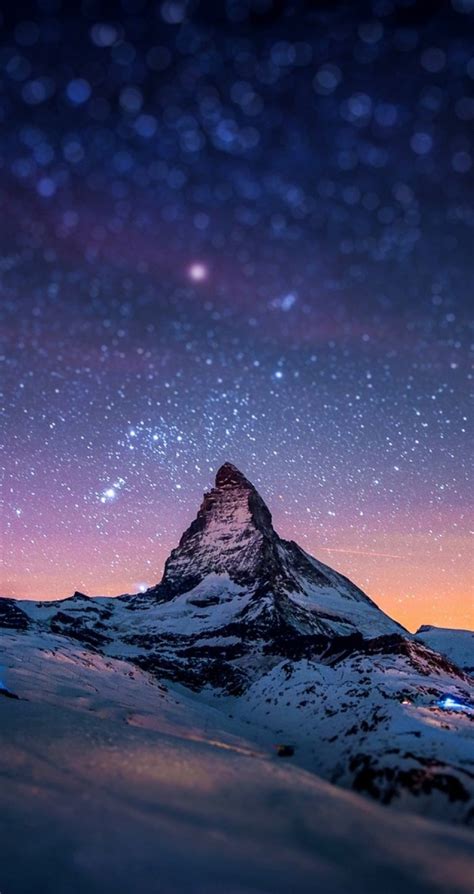 Download Starry Night Over The Matterhorn Hd Wallpaper For Iphone 6