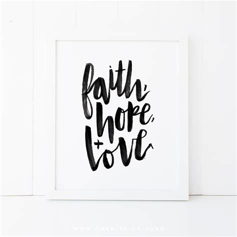 Faith Hope Love Black Ink