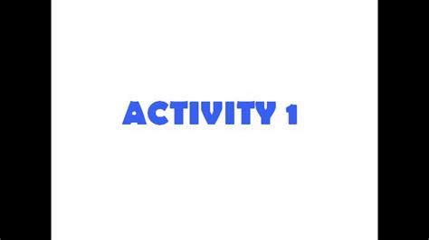 Activity 1 Revision 4 Youtube