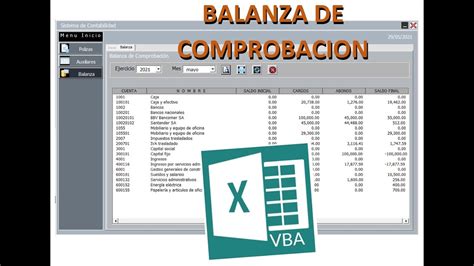 05 Sistema Contable Balanza De ComprobaciÓn Generar Saldos Excel Vba
