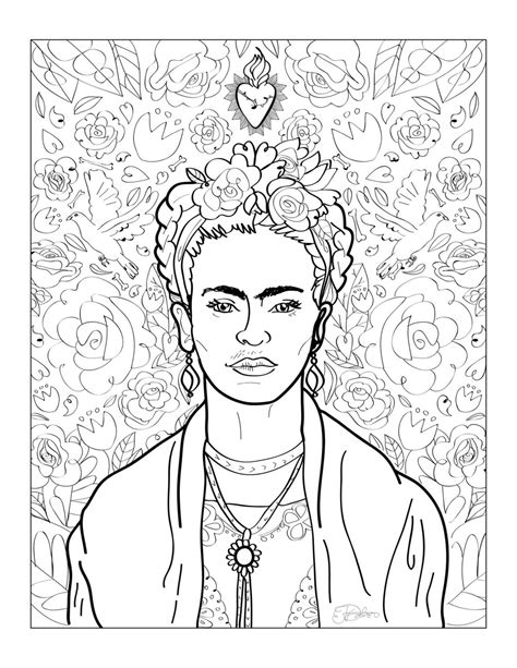 Frida Kahlo Desenho Para Colorir