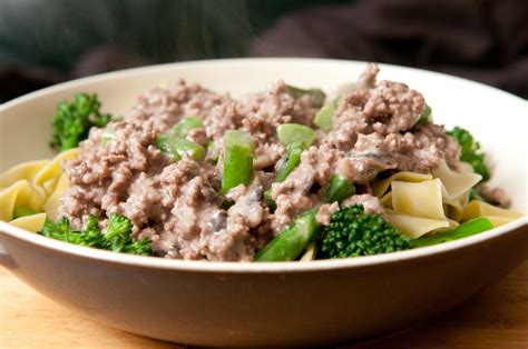To serve, arrange the meat and vegetable mixture over the noodles on a large platter or in. Beef and Broccoli Stroganoff - Easy Diabetic Friendly ...