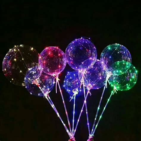 1pc Led Light Up Balloon Flashing Color Transparent Balloons With