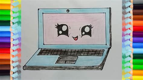 How To Draw A Cute Laptop Draw So Cute