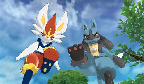 Cinderace And Lucario Stomp By TheDolphin Fur Affinity Dot Net