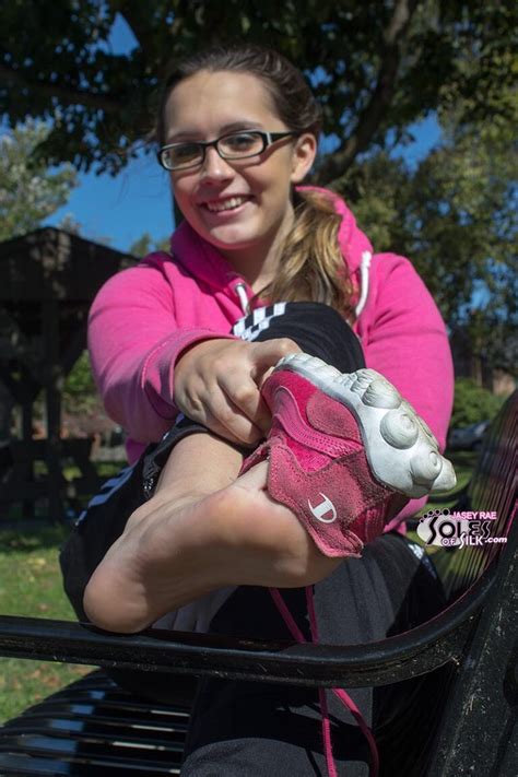 Girl Takes Off Her Sports Shoes In The Park Feet File Feet Porn