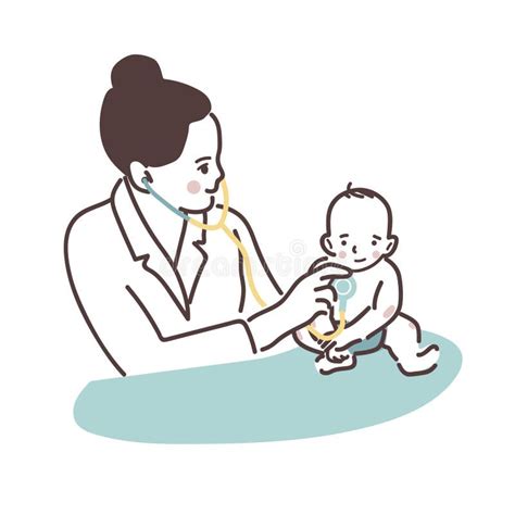 Doctor And Baby Stock Vector Illustration Of Examining 94455094