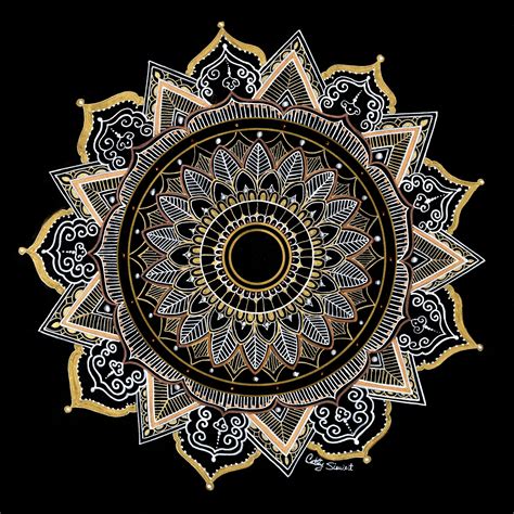 Mandala In Golds And Whites Mandala Artwork Mandala Drawing Mandala