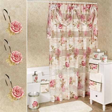 Spring Rose Sheer Floral Shower Curtain